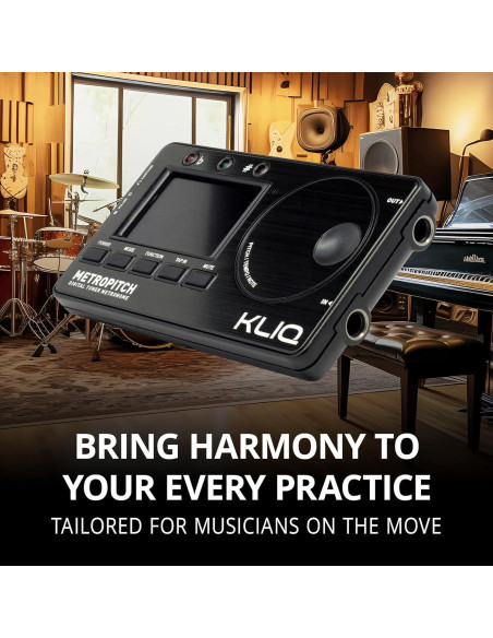 KLIQ MetroPitch Afinador y Metrónomo Digital 3-en-1 Negro