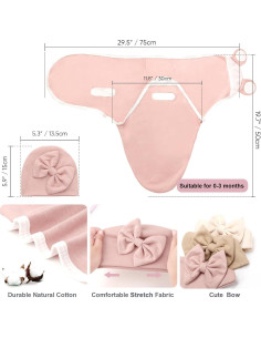 Saco de Sueño para Bebés AQOKKA 0-3 Meses Algodón Ajustable 2