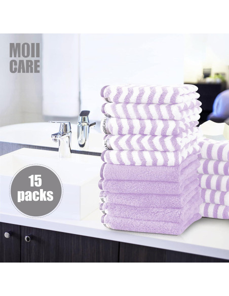 Toallitas para Bebé MOIICARE - Paquete de 15, 25.4x25.4 cm, Púrpura