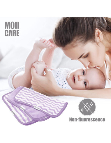 Toallitas para Bebé MOIICARE - Paquete de 15, 25.4x25.4 cm, Púrpura