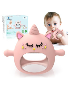 Chupete de Silicona Unicornio Rosa Tinabless para Bebés 3-12 Meses