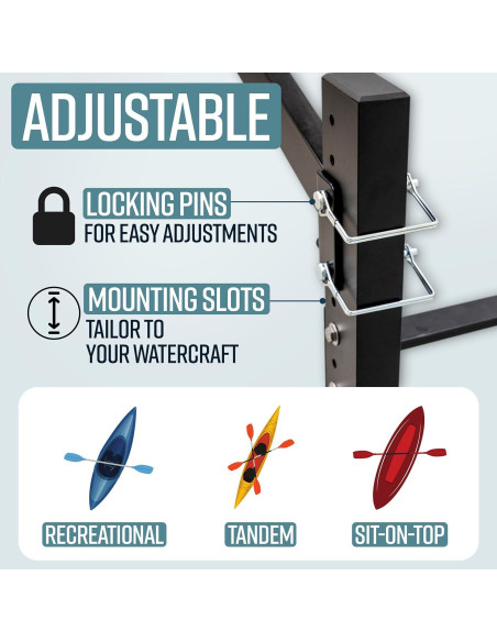 Soporte de Almacenamiento para 4 Kayaks Teal Triangle Negro