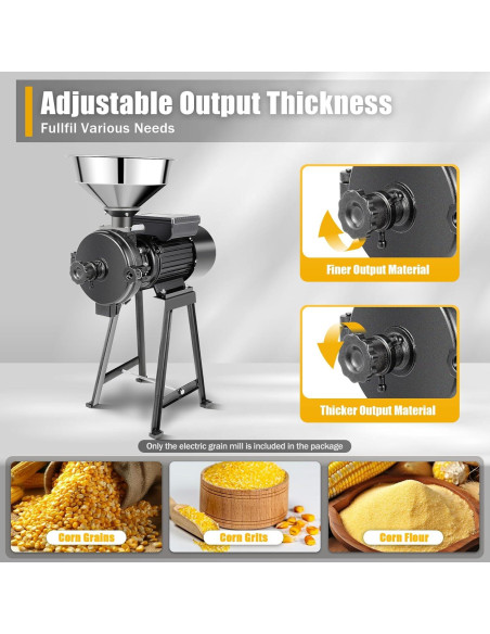 Molino de Grano Eléctrico CHEAA 1500W 70kg/h Negro