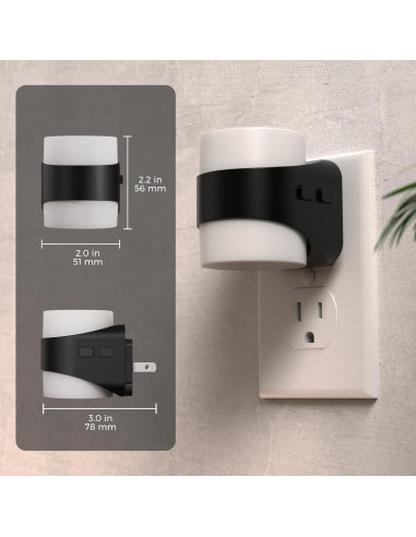 L LOHAS LED Luces Nocturnas Enchufables Dimmables 1W 2 Pzas