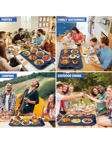 Bandeja Calentadora Eléctrica Mooues SH006 250W Azul