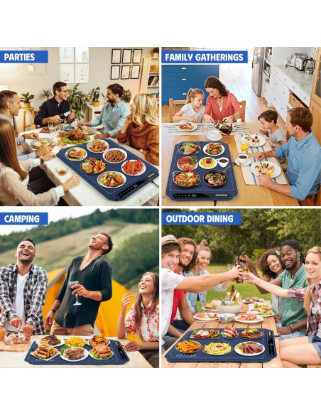 Bandeja Calentadora Eléctrica Mooues SH006 250W Azul