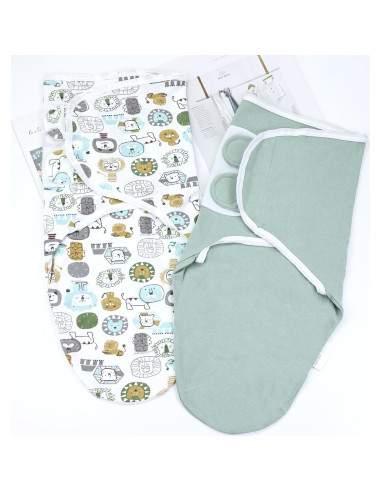 Cinaci 2 Piezas Manta y Gorro Bebé Algodón Suave 0-3 Meses