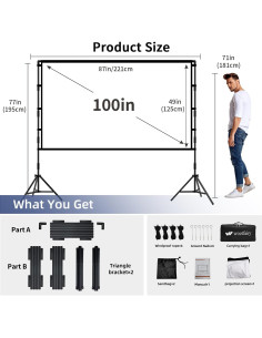 Pantalla de proyector Wootfairy 100" HD Plegable 16:9 2