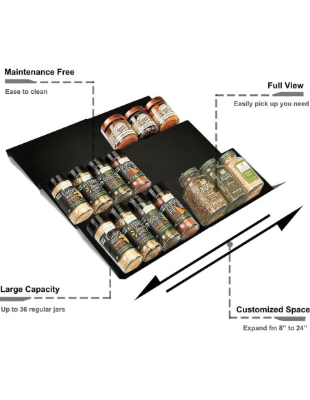 Organizador de Cajón Expandible Artibear para Especias, Set de 6