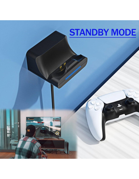 Soporte de Carga para Controlador PS5 REEYEAR con Cable 1m