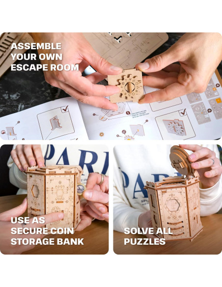Juego de Rompecabezas 3D ESC WELT Fort Knox Box PRO - Enigma de Madera