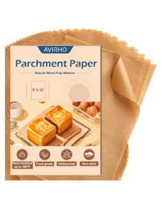 Hojas de papel pergamino Avirho 9x13 cm antiadherente - 70 unidades