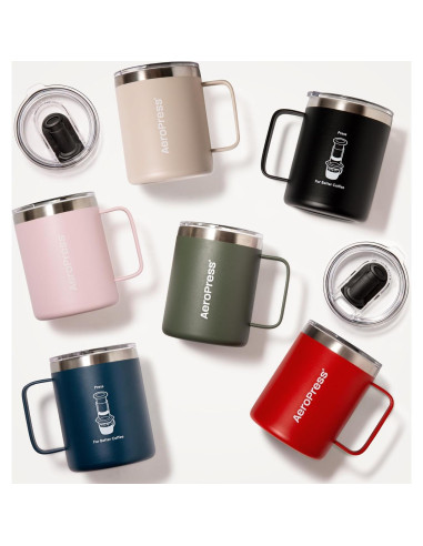Taza de Café de Viaje AeroPress 12 oz Acero Inoxidable Aislada