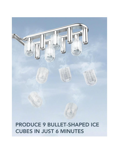 Máquina de Hielo Electactic 12.1kg/día Autolimpiante Negra