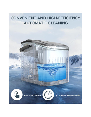 Máquina de Hielo Electactic 12.1kg/día Autolimpiante Negra