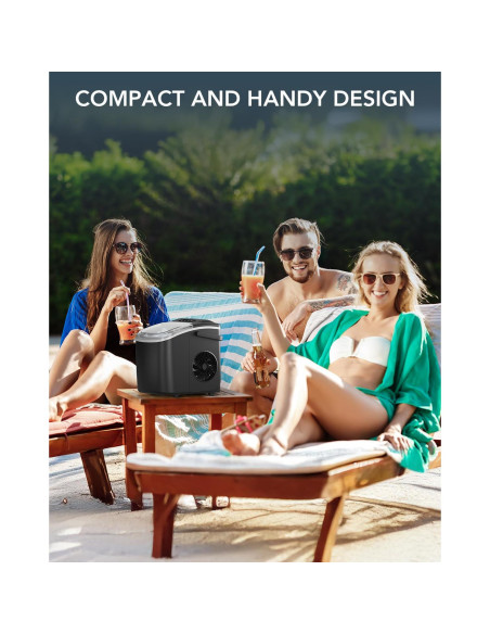 Máquina de Hielo Electactic 12.1kg/día Autolimpiante Negra