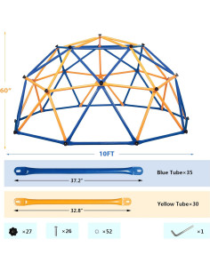 Dome de Escalada JAXPETY 3M para Niños 8-12 Años Metal 227kg 2