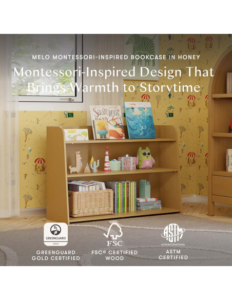 Estantería Montessori Babyletto Melo 3 Estantes Madera Miel