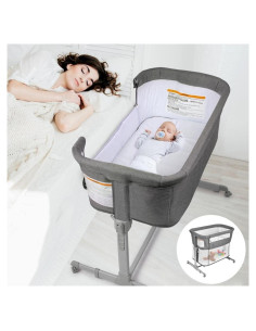 Cuna 3 en 1 KoolaBaby Gris Plegable Lateral y Parque Infantil