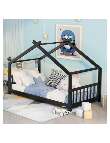 Cama Casa Twin Harper & Bright Designs Madera Espresso