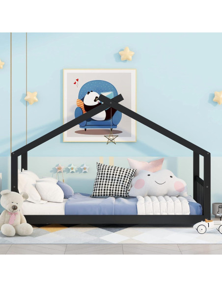 Cama Casa Twin Harper & Bright Designs Madera Espresso