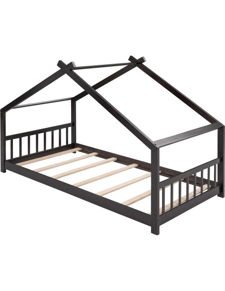 Cama Casa Twin Harper & Bright Designs Madera Espresso