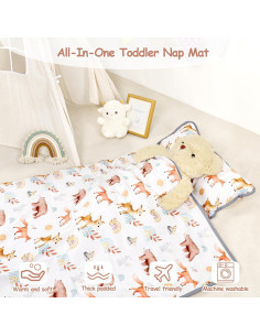 Colchoneta de Siesta WINGHENLEE Extra Grande 142x56cm con Almohada y Manta 2