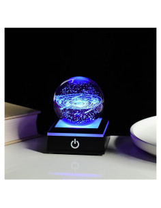 Lámpara Nocturna 3D de Cristal K9 Sistema Solar LED Táctil