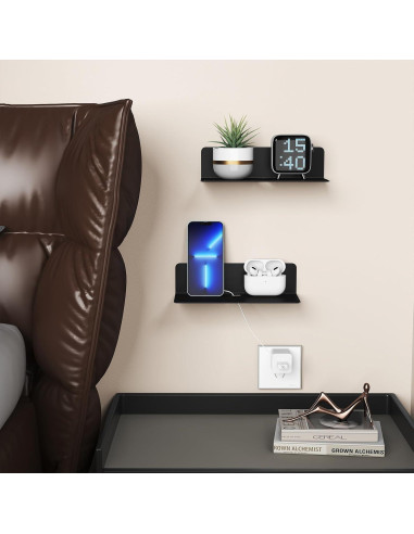 Estante Flotante Dr.DJ BL1 22.86x9.4cm Negro para Pared