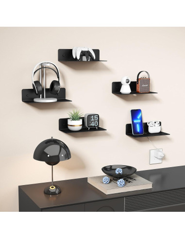 Estante Flotante Dr.DJ BL1 22.86x9.4cm Negro para Pared