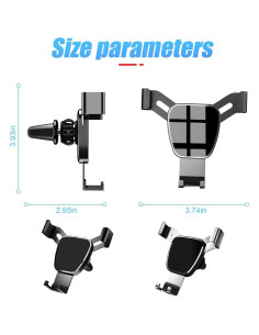 Soporte para Teléfono en Ventilación de Auto Moioee Negro 2