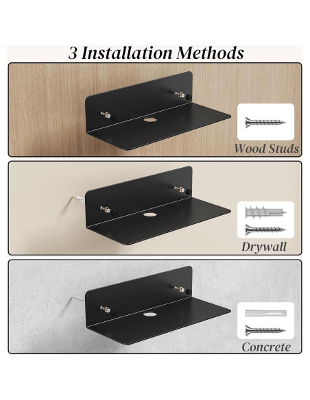 Estante Flotante Dr.DJ BL1 22.86x9.4cm Negro para Pared