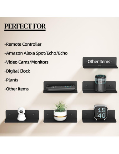 Estante Flotante Dr.DJ BL1 22.86x9.4cm Negro para Pared