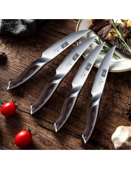 Juego de cuchillos para carne HOSHANHO 6 piezas acero al carbono