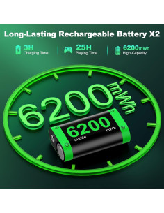 Paquete de Baterías Recargables NinjaPlusOX para Xbox One - 2x6200mAh 2