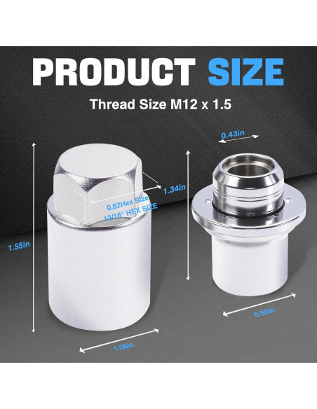 Juego de Tuercas de Bloqueo de Rueda M12x1.5 FOMIUZY Antirrobo