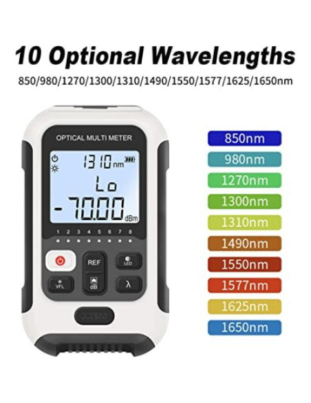 Medidor de Potencia Óptica Multifuncional Hilitand 800-1700nm