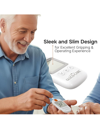 Kit de Monitor de Glucosa Gluco-Care - Pantalla Grande, Resultados Rápidos