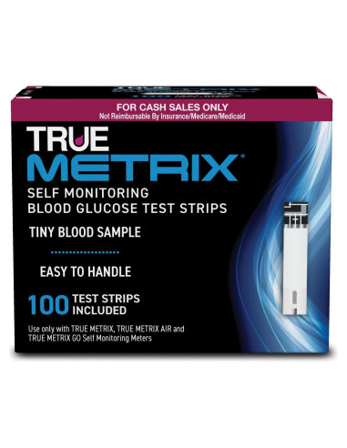 Tiras de Prueba de Glucosa True Metrix - 100 Unidades