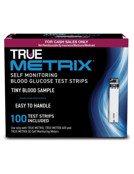 Tiras de Prueba de Glucosa True Metrix - 100 Unidades