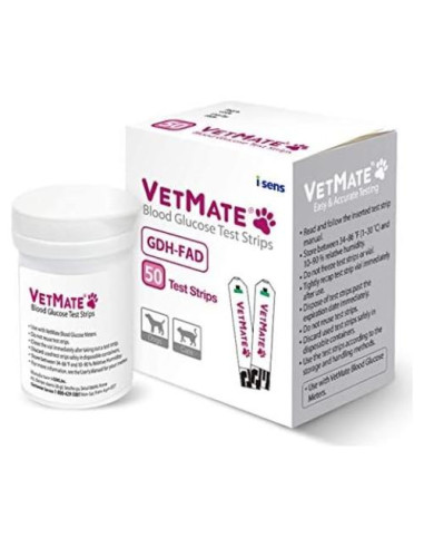 Tiras de Prueba para Diabetes VetMate - 50 Unidades para Mascotas