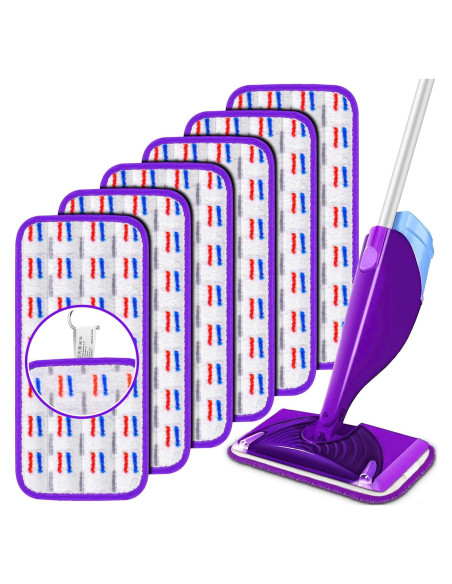 6 Almohadillas Reutilizables para Mopa Swiffer WetJet UMAYCOOL