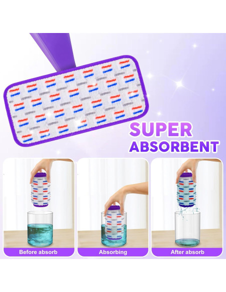 6 Almohadillas Reutilizables para Mopa Swiffer WetJet UMAYCOOL