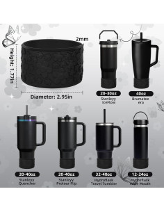 Funda de Silicona Floral ZXFYE para Botellas Stanley 30-40oz 2