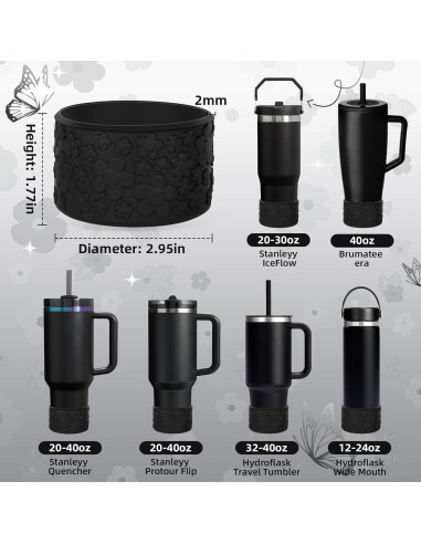 Funda de Silicona Floral ZXFYE para Botellas Stanley 30-40oz