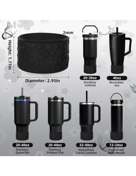 Funda de Silicona Floral ZXFYE para Botellas Stanley 30-40oz