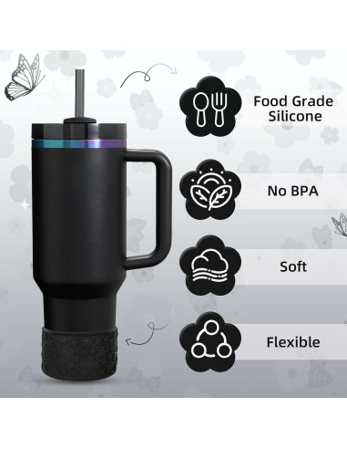 Funda de Silicona Floral ZXFYE para Botellas Stanley 30-40oz