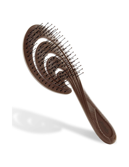 Cepillo Desenredante Orgánico Ninabella Marrón Chocolate - Sin Dolor