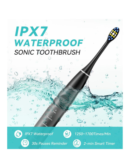 Combo Irrigador Oral y Cepillo Eléctrico HEXAYA 600ML Negro