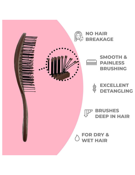 Cepillo Desenredante Orgánico Ninabella Marrón Chocolate - Sin Dolor